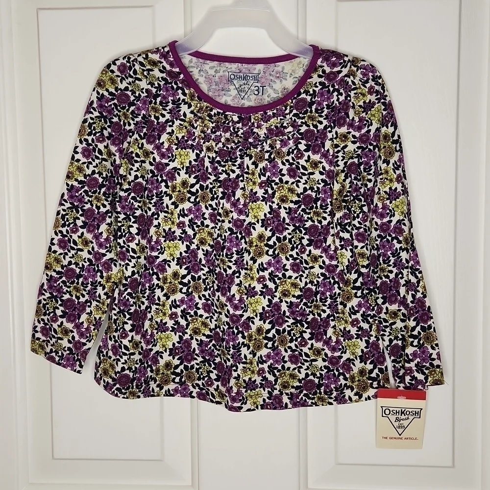 Oshkosh B Gosh Purple Floral Top Size 3T NWT